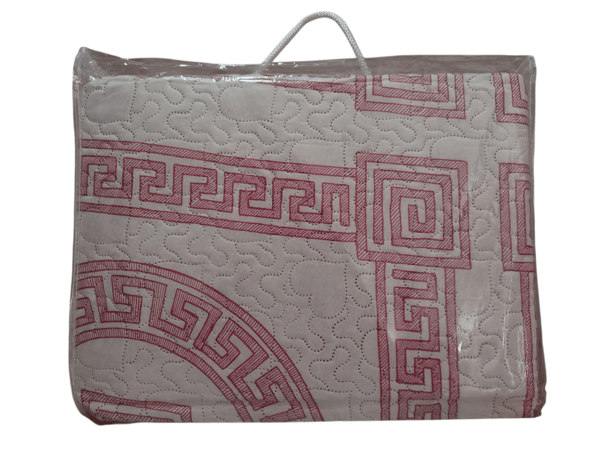 Colcha Versace Blanco y Rosa + 2 Fundas de Cojin - 2